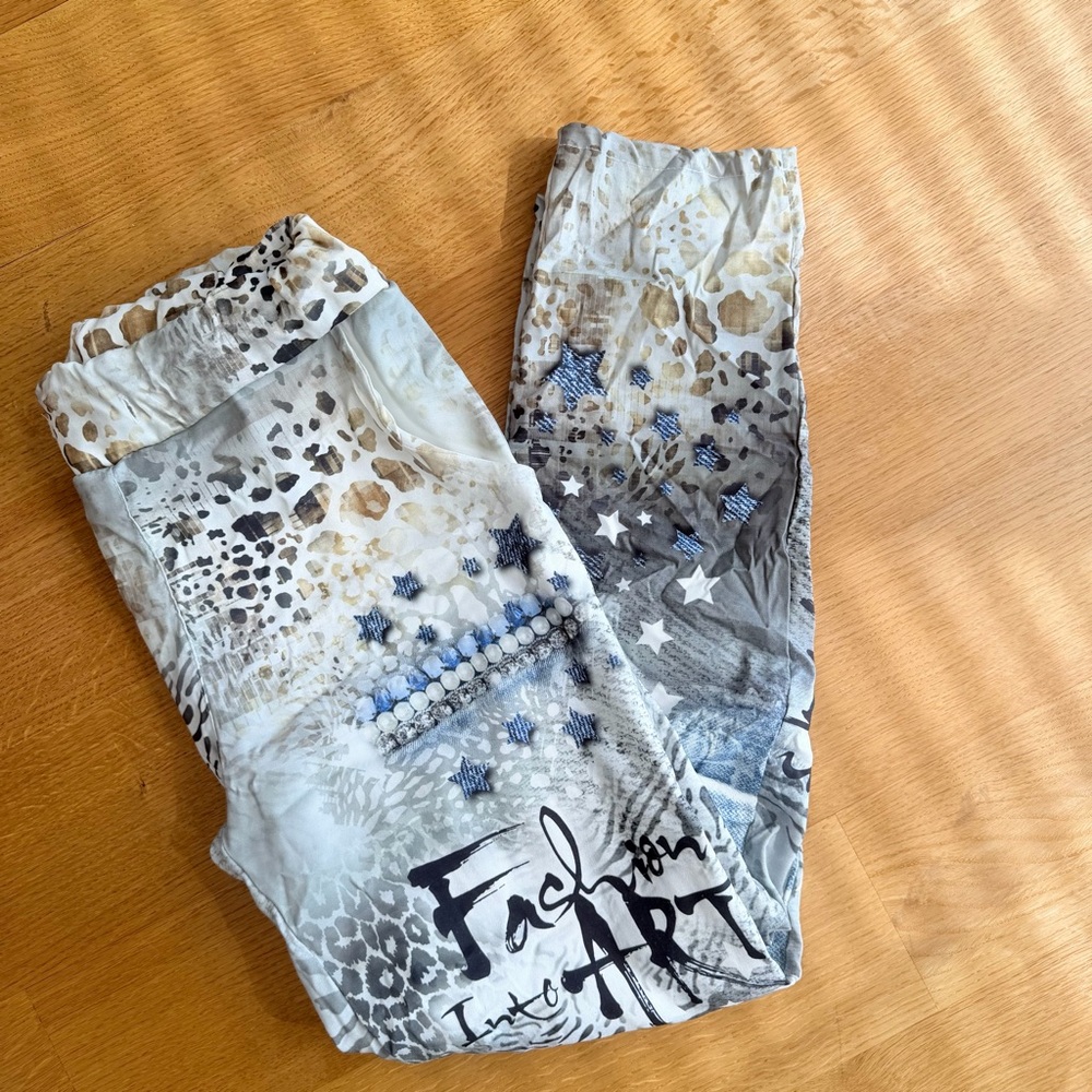 Boutique Artistic Patterned Pants - image 3